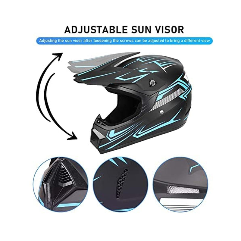 Load image into Gallery viewer, Youth Kids Motocross Helmet for Motorcycle Dirt Bike Off-Road Mountain BMX Riding
