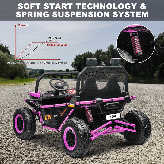 24V Kids 2-Seater Electric Ride-On UTV Truck with 4WD and 320W Motor, Remote Control
