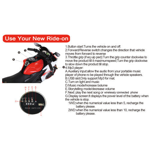 Load image into Gallery viewer, 12V Electric Kids Ride-On Dirt Bike with Training Wheels for Children
