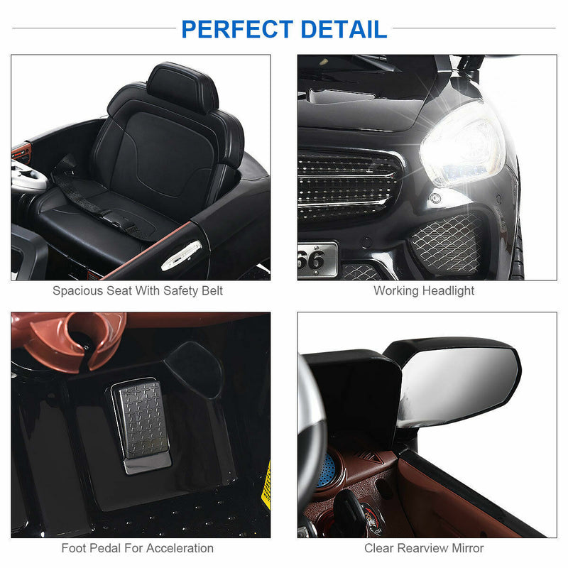 Load image into Gallery viewer, 6V Kids Ride On Car with RC Remote Control and LED Lights - Black
