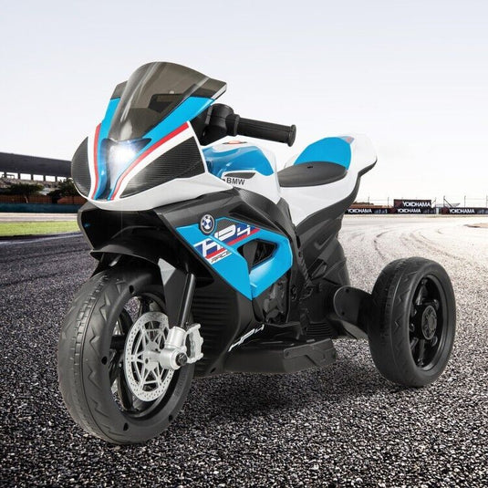 Blue 3-Wheel Electric Ride-On Motorcycle for Kids with Light and Music - 12V, Ages 3-6
