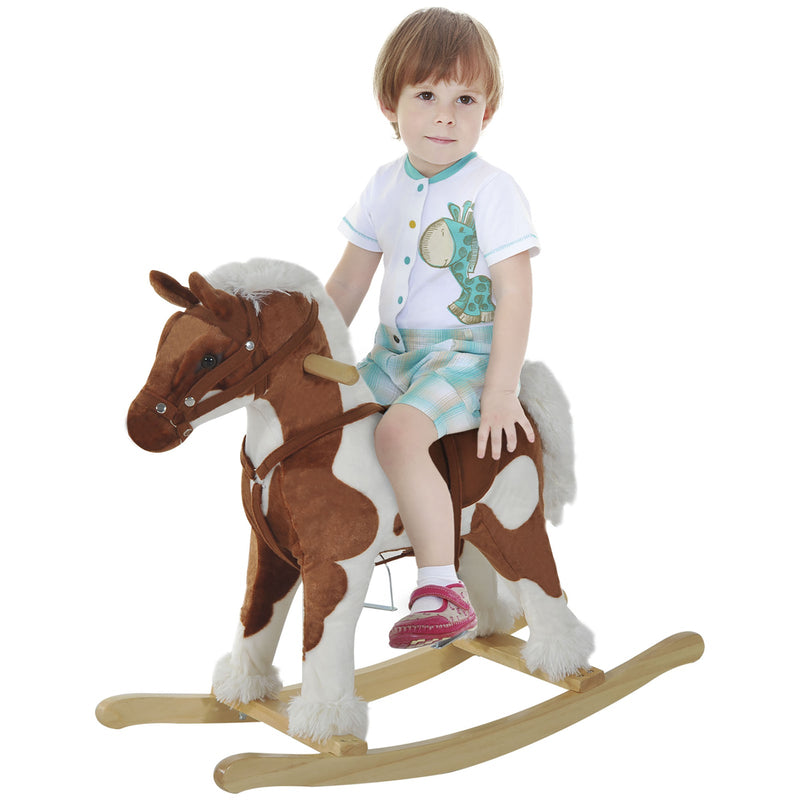 Load image into Gallery viewer, Deluxe Wooden Toddler Rocking Horse Chair with Nursery Rhyme Design
