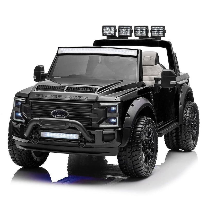 Load image into Gallery viewer, 24V FORD F450 SPECIAL EDITION CHILDREN&#39;S ELECTRIC VEHICLE TRUCK DOUBLE SEATER HEADLIGHTS WITH REMOTE CONTROL - BLACK
