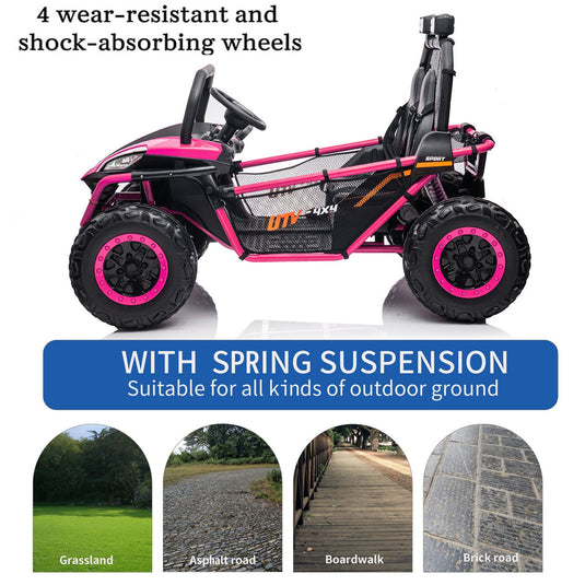 24V Kids 2-Seater Electric Ride-On UTV Truck with 4WD and 320W Motor, Remote Control