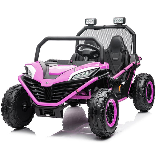 24V Kids 2-Seater Off-Road Ride-On UTV Car with 400W Motor, EVA Wheels, and Remote Control - Purple