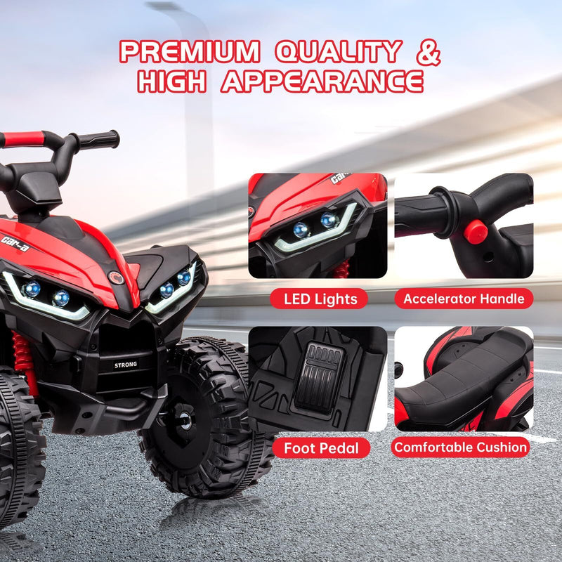Load image into Gallery viewer, Rev Up the Fun with Our 12V Dual Drive Red Kids ATV Ride-On Car!
