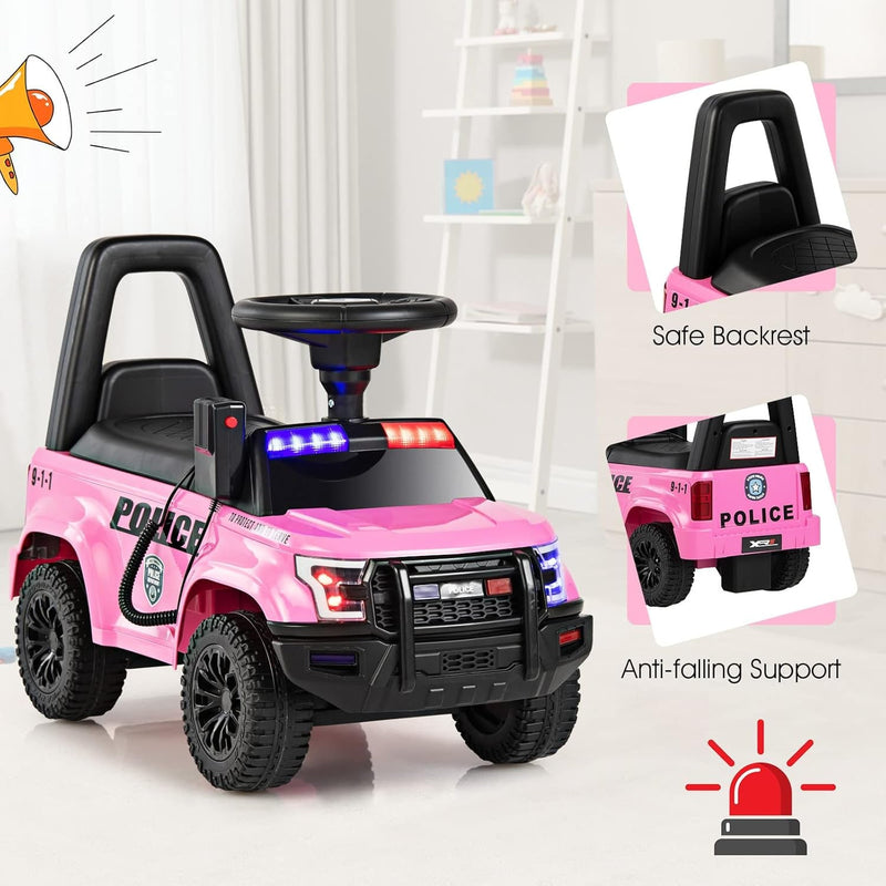Load image into Gallery viewer, Toddler Ride-On Push Police Car Foot-to-Floor Sliding Toy with Siren
