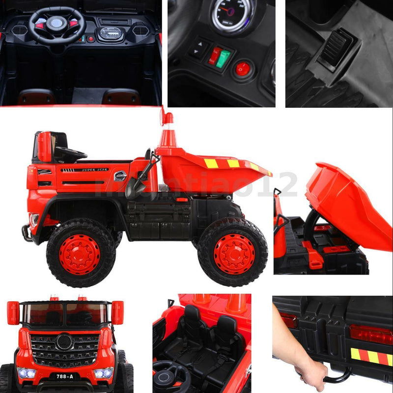 Load image into Gallery viewer, 12V Electric Construction Toy - Dump Truck with Moving Bed and Shovel
