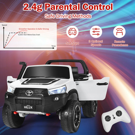 2x12V Authorized Toyota Hilux Ride On Truck Car 2-Passenger 4WD with Remote Control