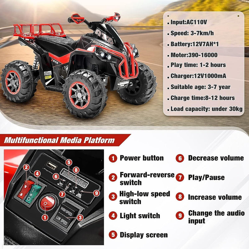 Load image into Gallery viewer, Electric Kids ATV Four Wheeler Cutrimoto for Children 3 to 7 Years Old - Perfect Gifts for Boys and Girls
