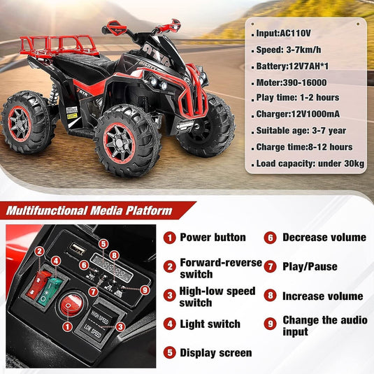Electric Kids ATV Four Wheeler Cutrimoto for Children 3 to 7 Years Old - Perfect Gifts for Boys and Girls