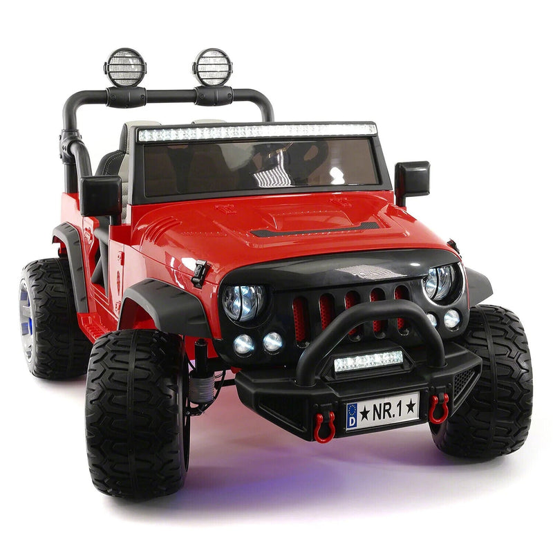 Load image into Gallery viewer, 12V CHILDREN&#39;S RIDE-ON JEEP TRUCK CAR, DUAL POWERFUL MOTORS, TWO SEAT CAPACITY, HIGH-GRIP TYRES, LED LIGHTS &amp; REMOTE CONTROL

