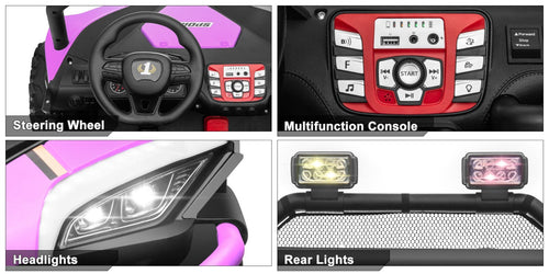 24V Kids 2-Seater Ride-On UTV Truck with 300W Motor, Remote Control, EVA Tires, Purple