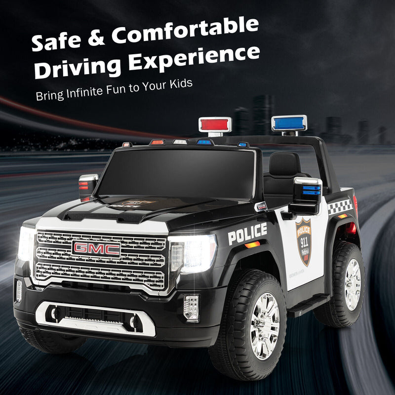 Load image into Gallery viewer, Kids Ride On Police Car with Seat Belts and Door Locks - 12V Electric Toy Vehicle
