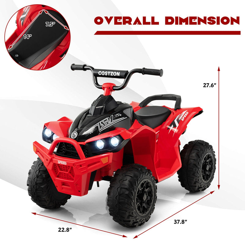 Load image into Gallery viewer, Red Kids Ride-on ATV with Headlights and Music - Powered by 12V Battery
