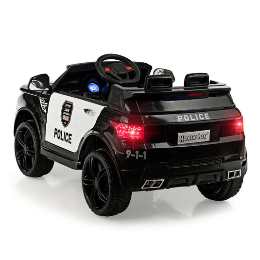 Electric Bluetooth Ride On Police Car for Kids with Remote Control - 12V
