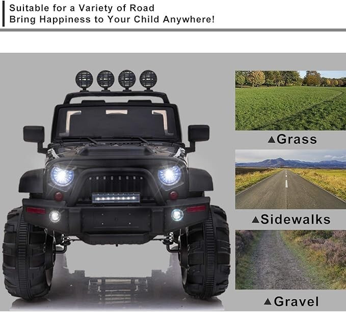 Load image into Gallery viewer, 12V Electric Ride-On Pickup Truck for Kids with 3 Speeds and Remote Control, Black
