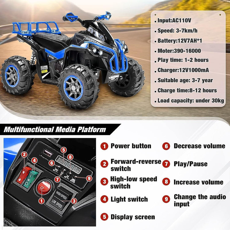 Load image into Gallery viewer, Electric Ride-On Quad Bike for Kids 3-7 Years Old - Perfect Gift for Children
