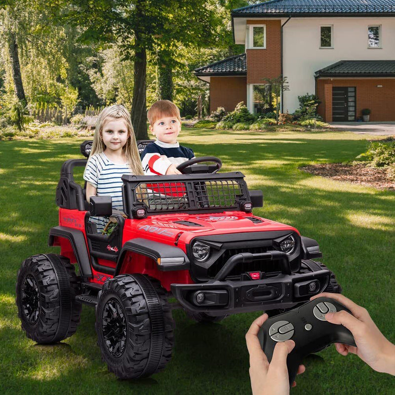 Load image into Gallery viewer, Large Seat 2-Seater Ride-On Truck for Kids with Remote Control - Red Color, 24V
