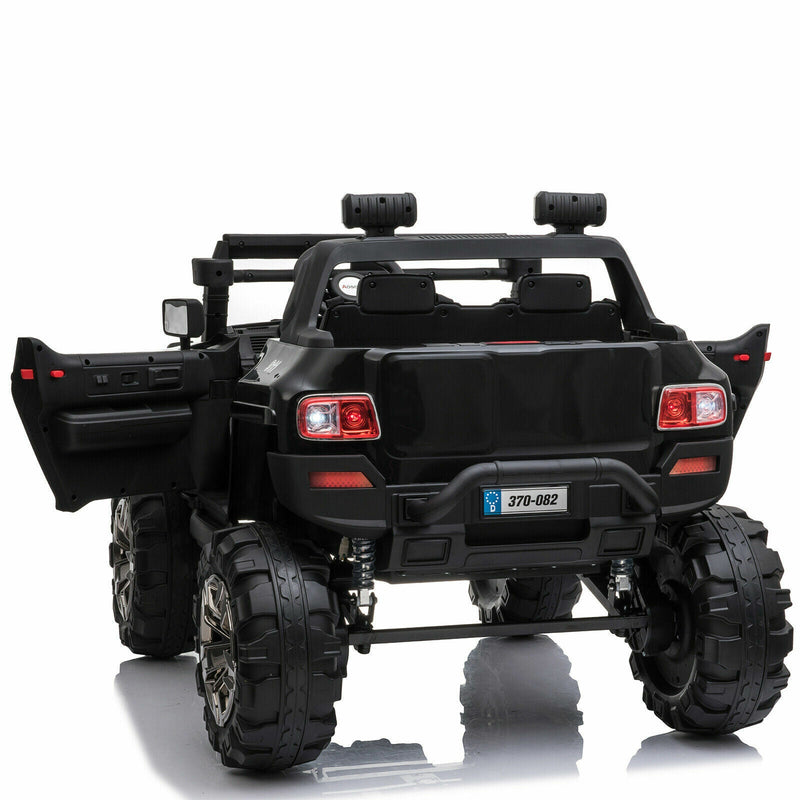 Load image into Gallery viewer, Police Truck RC Ride-On Car for Kids with Remote Control, LED Lights, and MP3 Player - Black
