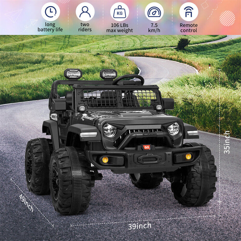 Load image into Gallery viewer, Kimbosmart Ebony 24V Children&#39;s Ride-On Car Double Seater Electric Toy Truck with Remote Control
