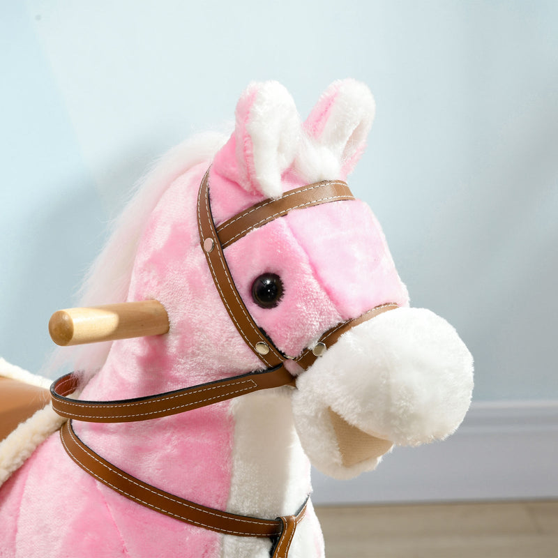 Load image into Gallery viewer, Toddler Rocking Horse with Saddle and Sound, Ride-On Toy for Ages 3-8
