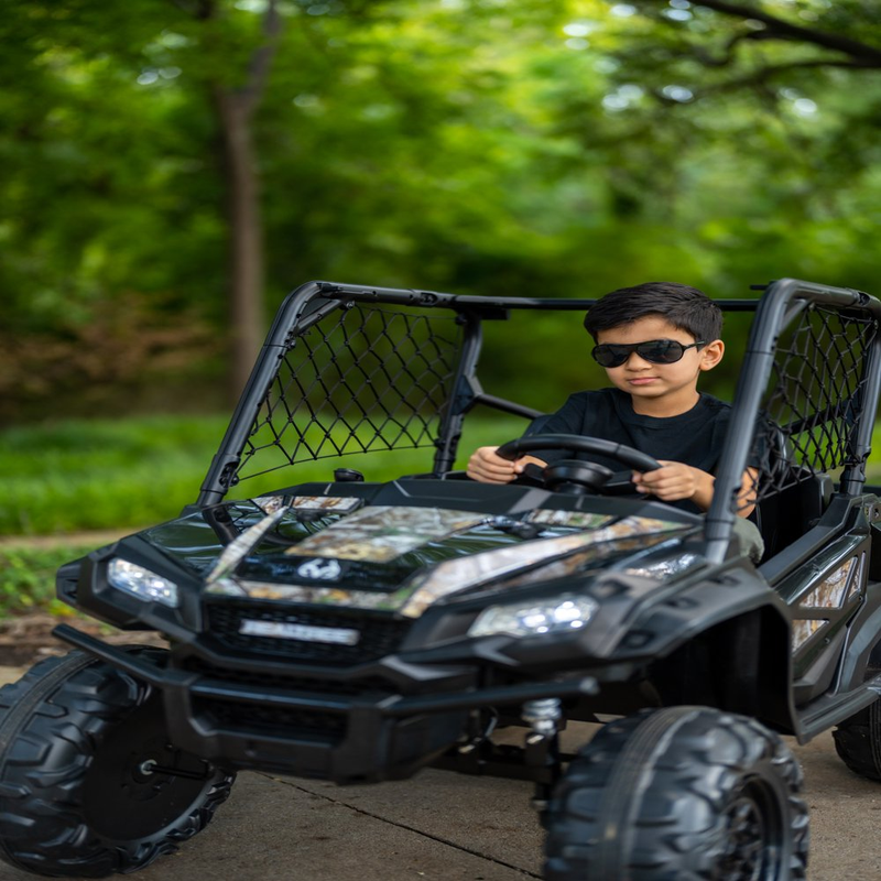 Load image into Gallery viewer, 24V Electric UTV for Two Riders with Large Storage Compartment Dual Drive Option - Jet Black
