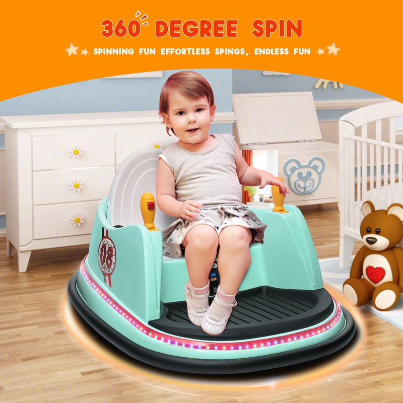 Load image into Gallery viewer, 6V Kids Ride-On Bumper Car with Remote Control, 360° Spin and Flashing Lights for Toddlers

