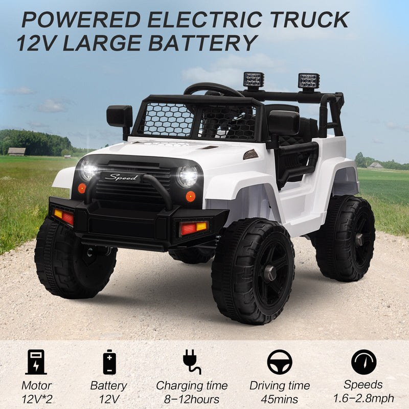 Load image into Gallery viewer, 12V Kids Ride-On Truck with Remote Control, Power Wheels, and LED Lights

