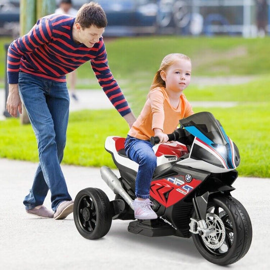 Electric Ride-On Motorcycle for Kids with Lights, Music, and 3 Wheels - Red
