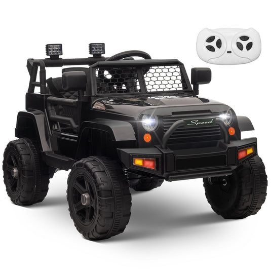 12V Kids Ride-On Truck with Remote Control, Power Wheels, and LED Lights