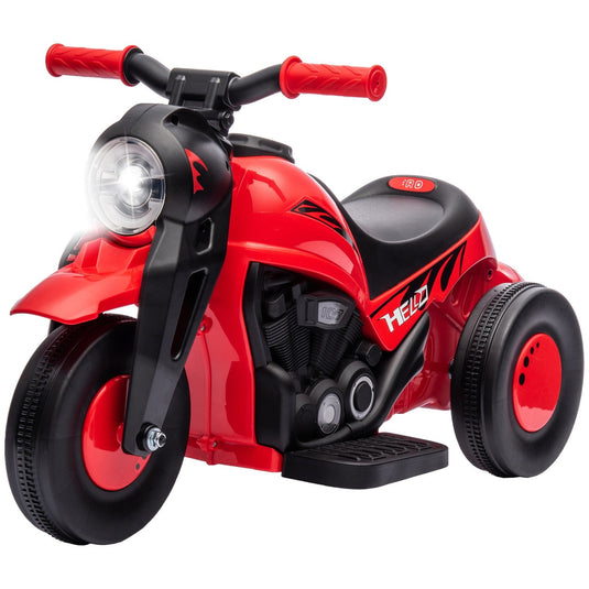 6V Red Ride-On Motorcycle and Bubble Car with Music