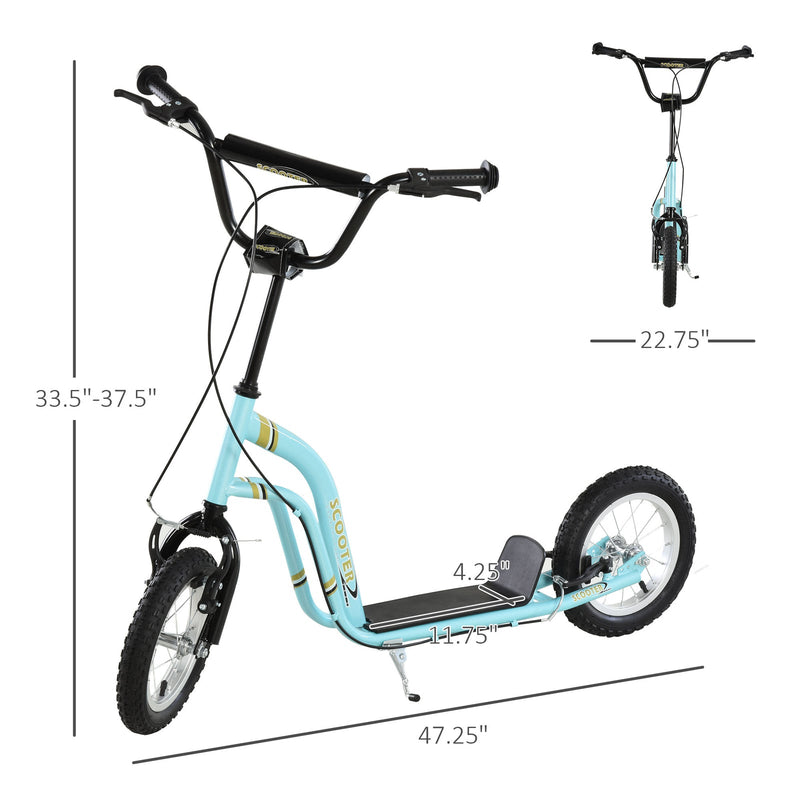 Load image into Gallery viewer, Youth Scooter with Dual Front and Rear Caliper Brakes and 12-Inch Inflatable Front Wheel
