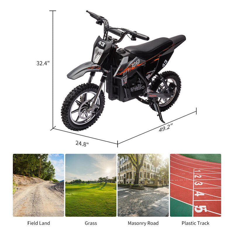 Load image into Gallery viewer, 350W/500W Electric Dirt Bike for Kids with Variable Speed and LED Lights - 36V
