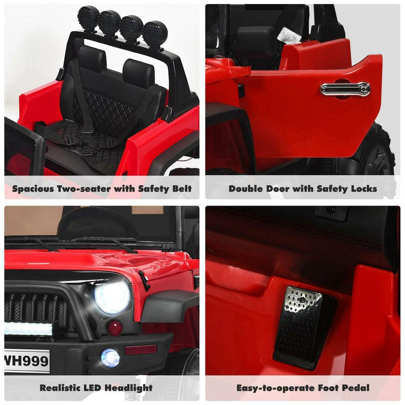 Load image into Gallery viewer, 2-Seater Battery-Powered Jeep Car for Kids with Parental Remote Control - Red
