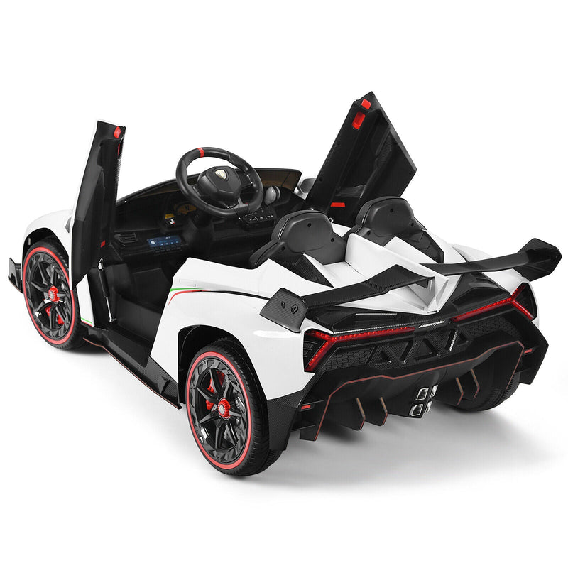Load image into Gallery viewer, 2-Seater Licensed Lamborghini Kids Ride On Car with RC and Swing Function - White (12V)
