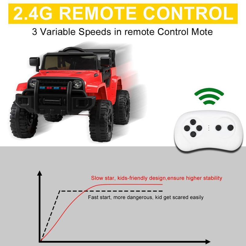 Load image into Gallery viewer, Electric 12V Red Kids Ride-On Truck with 2.4G Remote Control and 3 Speed Modes
