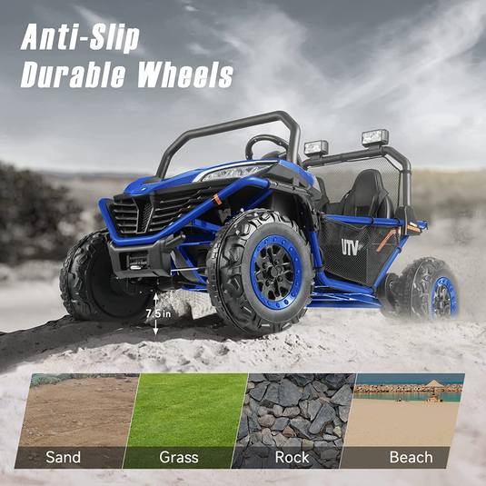 Off-Road UTV Toy for Kids - 2 Seater XL Ride-On Car, 12V Battery Operated Electric Vehicle