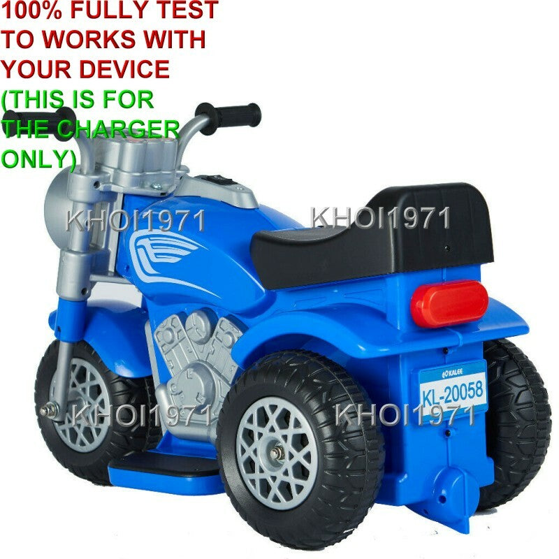 Load image into Gallery viewer, AC Wall Charger Adapter for 6V Battery 3-Wheel Ride-On Motorcycle Toy in Blue and Red
