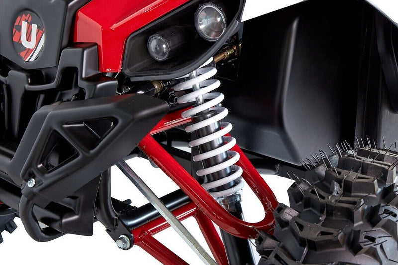 Load image into Gallery viewer, Red 48V 1000W UTV Children&#39;s Electric Three-Speed Single-Seat Brushless Roll Cage in a Vibrant Shade
