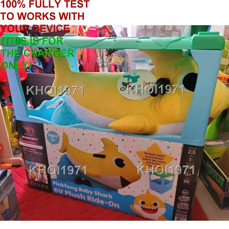 Load image into Gallery viewer, AC Wall Charger Adapter for 6V Battery Ride-On Baby Shark Plush Toy
