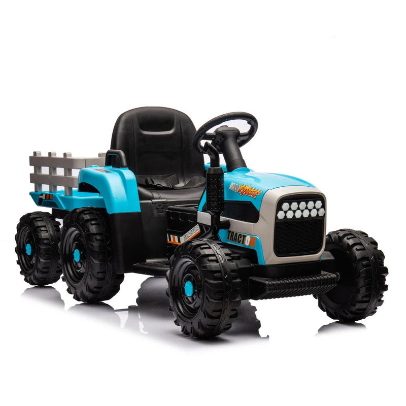 Load image into Gallery viewer, 24V Battery-Powered Ride-On Electric Tractor Toy with Trailer and Dual 200W Motors
