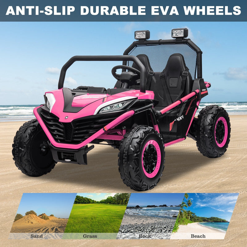 Load image into Gallery viewer, 24V Kids 2-Seater Pink Ride-On UTV Toy with 400W Motor, Metal Frame, and EVA Wheels
