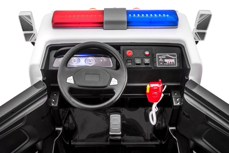 Load image into Gallery viewer, SUPERtrax® Large Truck Emergency Children&#39;s Ride On 4WD Law Enforcement Vehicle - Ebony.
