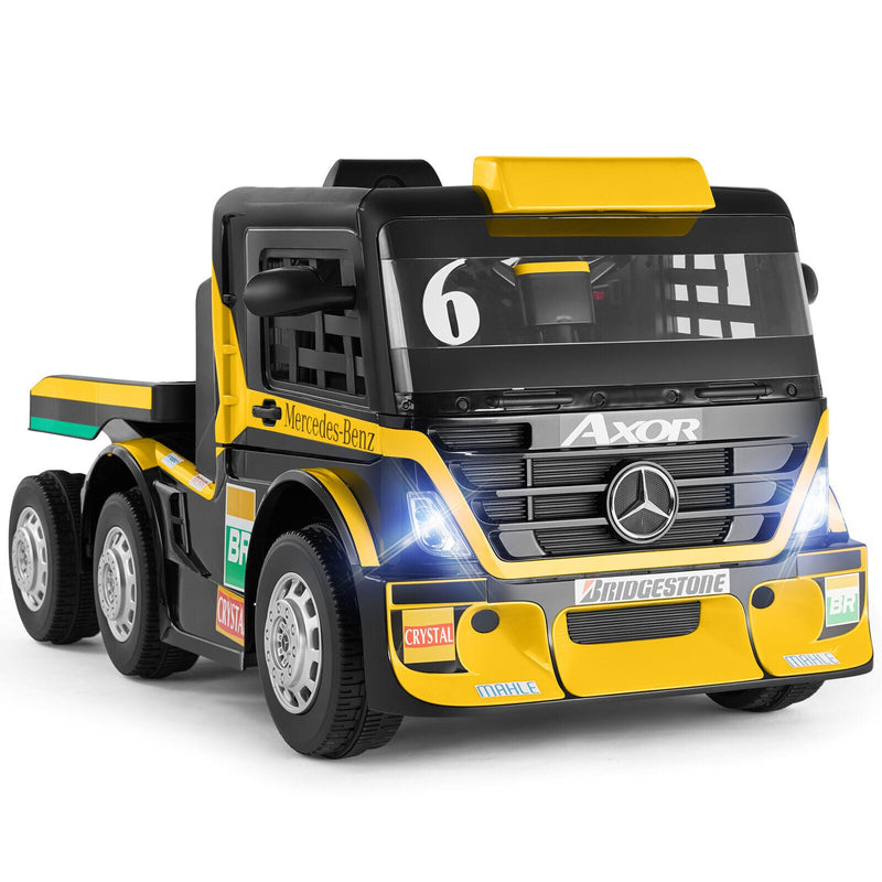 Load image into Gallery viewer, 12V10AH Battery-Powered Ride On Truck with Swing Trailer and RC Control for Kids - MP3 Compatible, 6 Wheels
