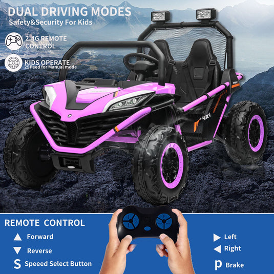 24V Kids 2-Seater Electric Ride-On UTV Truck with 4WD and 320W Motor, Remote Control