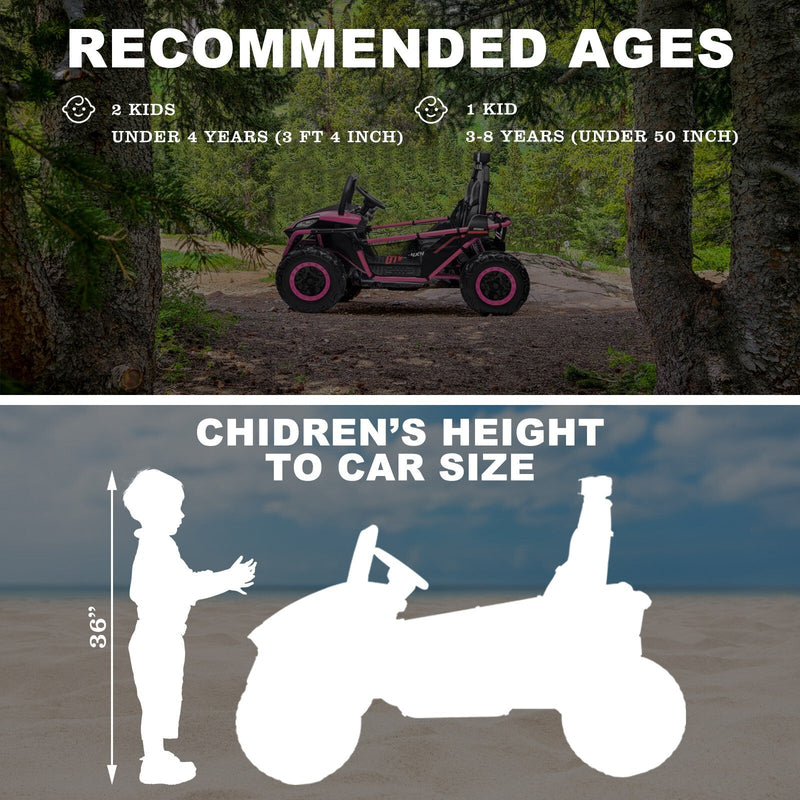Load image into Gallery viewer, 24V Kids 2-Seater Pink Ride-On UTV Toy with 400W Motor, Metal Frame, and EVA Wheels
