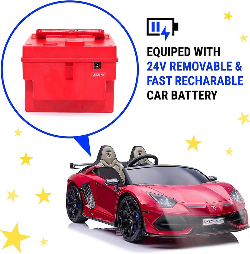 Load image into Gallery viewer, Lamborghini Aventador Kids Car - Two Seater Ride-On Vehicle with Remote Control
