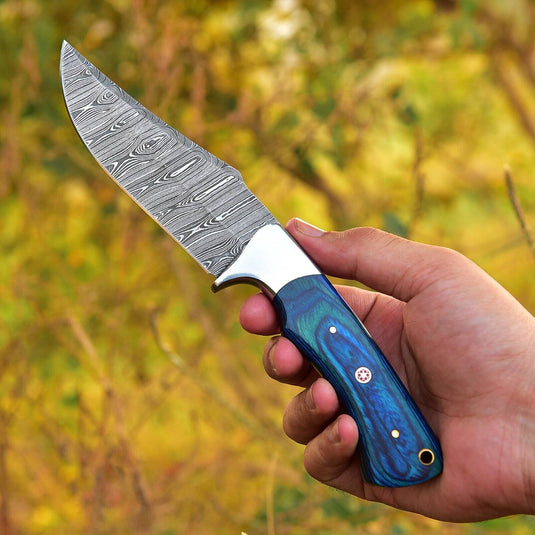 Custom Handmade Damascus Steel Skinning Blade - 4.5