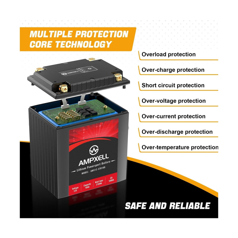 Load image into Gallery viewer, 12V 18Ah Lithium Motorcycle Battery YTX30L-BS 1080A High Performance Replacement
